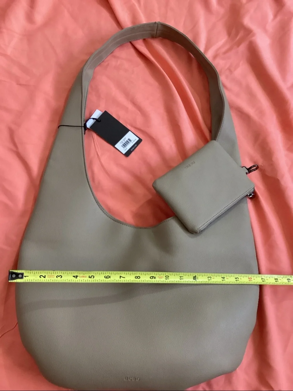 BCBG Olive Taupe Shoulder Hobo Bag with Pouch